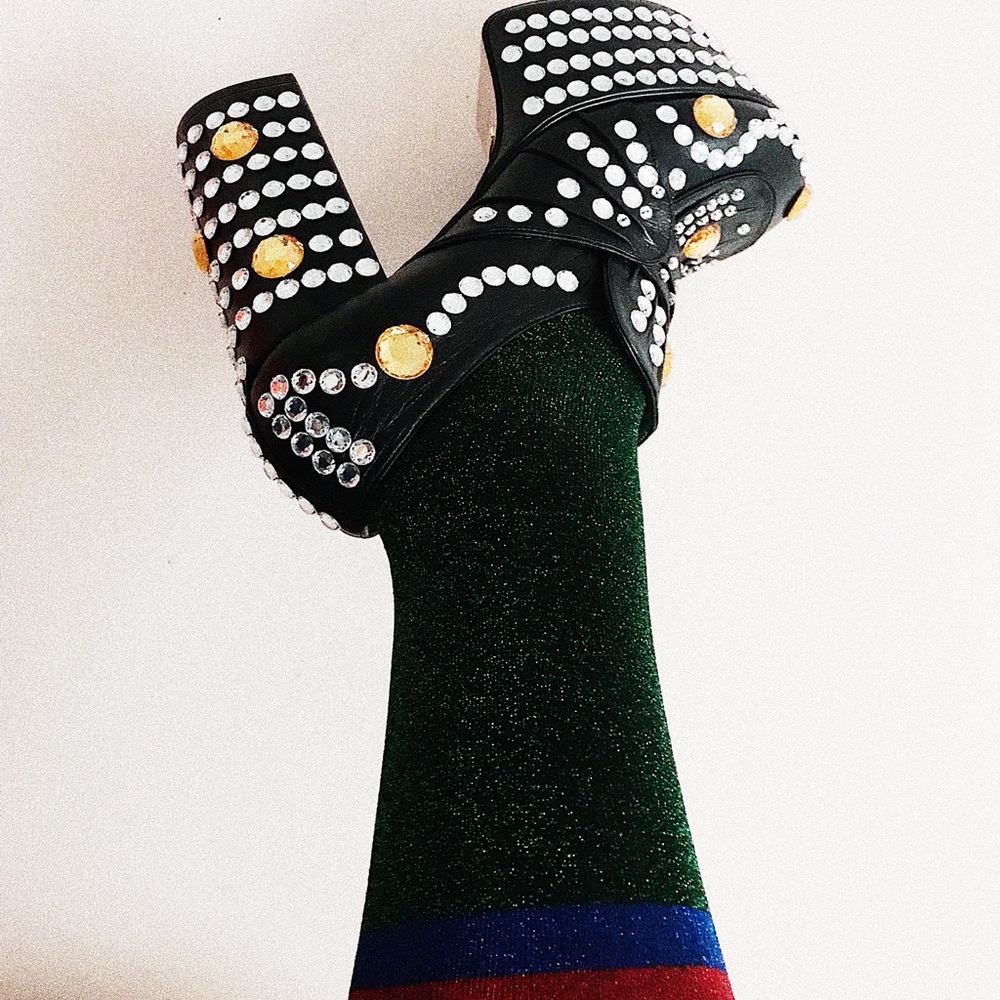 GUCCI Amilna Crystal Platform Loafer